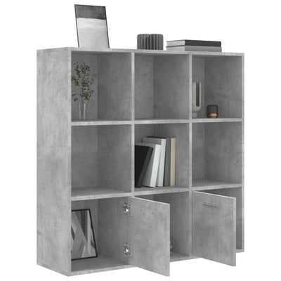 Kirjahylly betoninharmaa 98x30x98 cm tekninen puu