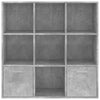 Kirjahylly betoninharmaa 98x30x98 cm tekninen puu