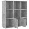 Kirjahylly betoninharmaa 98x30x98 cm tekninen puu
