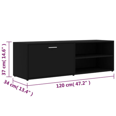 TV-taso musta 120x34x37 cm tekninen puu