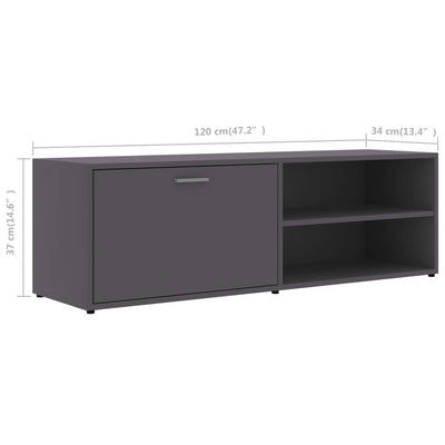 TV-taso harmaa 120x34x37 cm tekninen puu