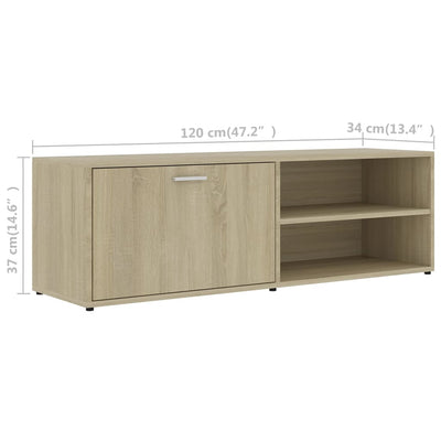 TV-taso Sonoma-tammi 120x34x37 cm tekninen puu
