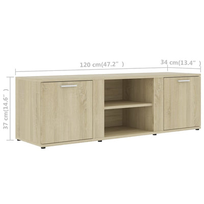 TV-taso Sonoma-tammi 120x34x37 cm tekninen puu