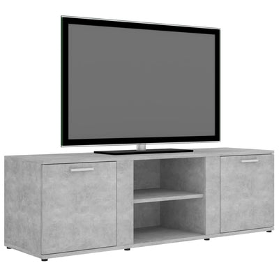 TV-taso betoninharmaa 120x34x37 cm tekninen puu