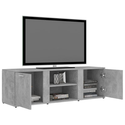TV-taso betoninharmaa 120x34x37 cm tekninen puu