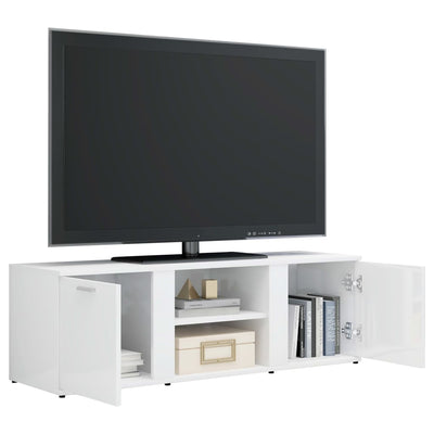 TV-taso korkeakiilto valkoinen 120x34x37 cm tekninen puu