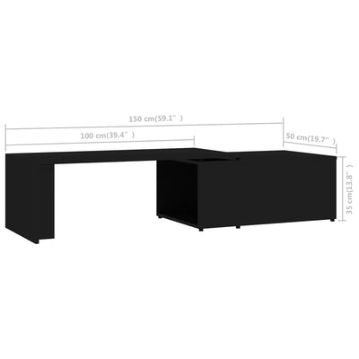 Sohvapöytä musta 150x50x35 cm tekninen puu
