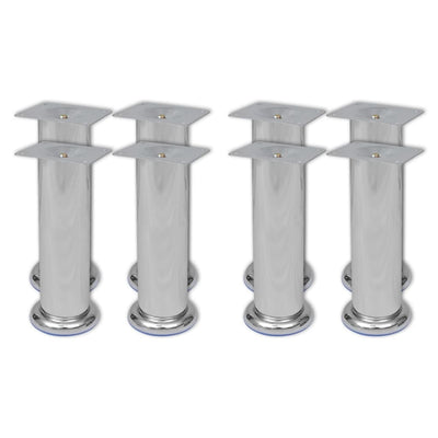 Sohvanjalat 8 kpl pyöreät kromi 180 mm