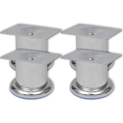 Sohvanjalat 8 kpl pyöreät kromi 60 mm