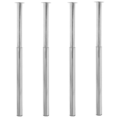 Teleskooppiset pöydänjalat 4 kpl kromi 710 mm - 1 100 mm