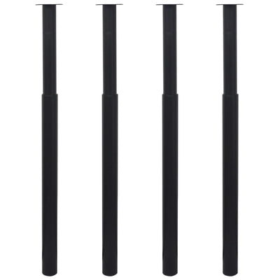 Teleskooppiset pöydänjalat 4 kpl musta 710 mm-1100 mm