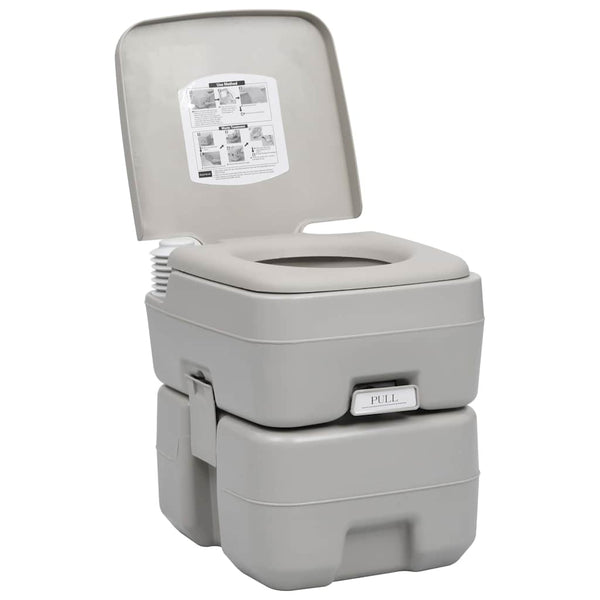 Kannettava retkeily-WC harmaa 20 + 10 l