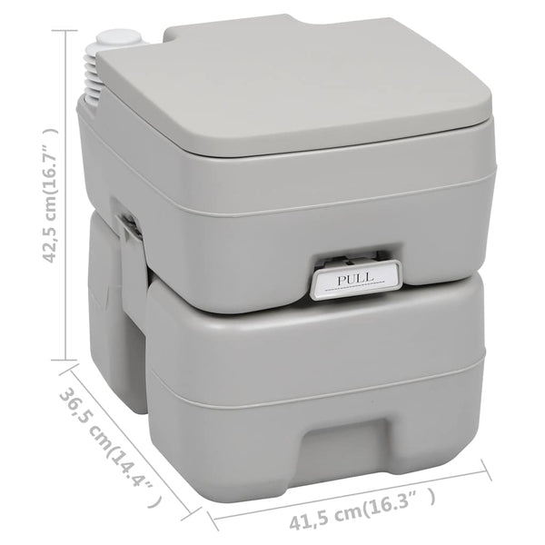 Kannettava retkeily-WC harmaa 20 + 10 l