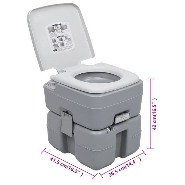 Kannettava retkeily-WC harmaa 20 + 10 l