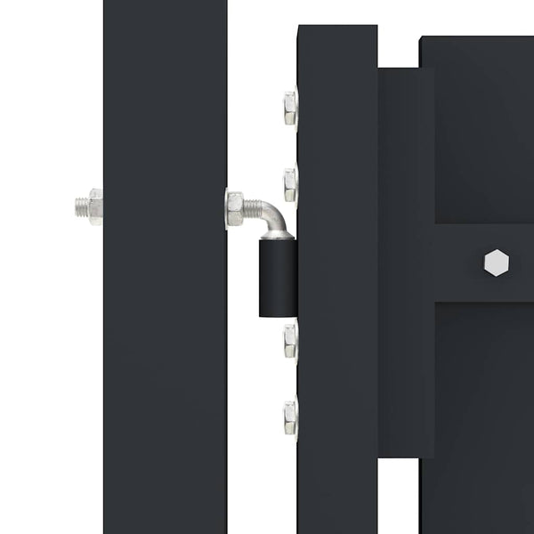 Kaksoisoviaitaportti teräs 300x125 cm antrasiitti