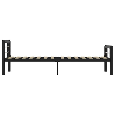 Sängynrunko musta ja valkoinen metalli 90x200 cm