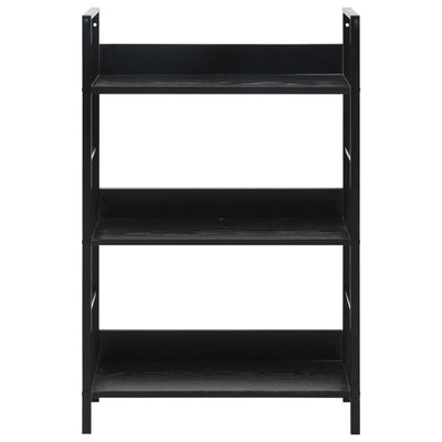 3-tasoinen kirjahylly musta 60x27,6x90,5 cm tekninen puu