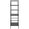3-tasoinen kirjahylly musta 60x27,6x90,5 cm tekninen puu
