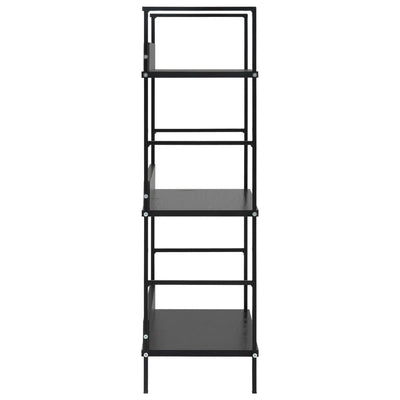 3-tasoinen kirjahylly musta 60x27,6x90,5 cm tekninen puu