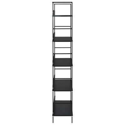 5-tasoinen kirjahylly musta 60x27,6x158,5 cm tekninen puu