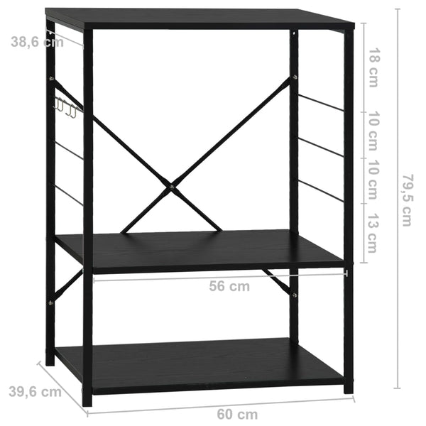 Musta mikroaaltouunikaappi Negruta 60x39,6x79,5cm (puinen)