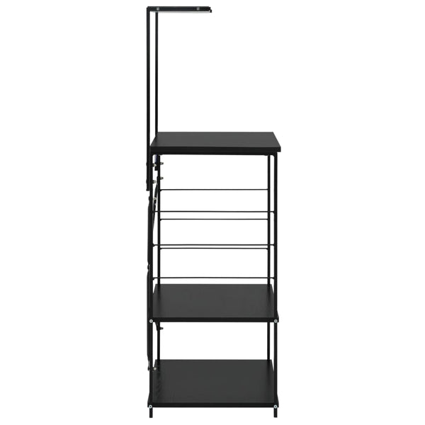 Musta mikroaaltouunikaappi Amancei 60x39,6x123cm (puinen)