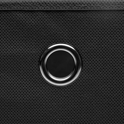 Säilytyslaatikot kansilla 4 kpl musta 32x32x32 cm kangas