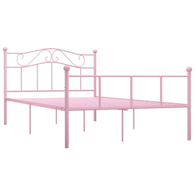 Sängynrunko pinkki metalli 120x200 cm