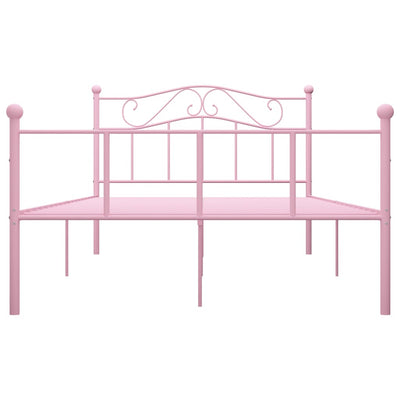 Sängynrunko pinkki metalli 120x200 cm