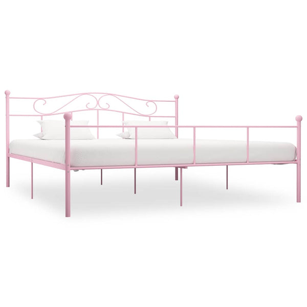 Sängynrunko pinkki metalli 180x200 cm