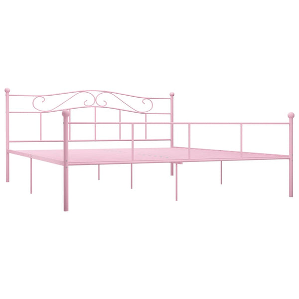Sängynrunko pinkki metalli 180x200 cm