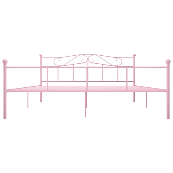 Sängynrunko pinkki metalli 180x200 cm