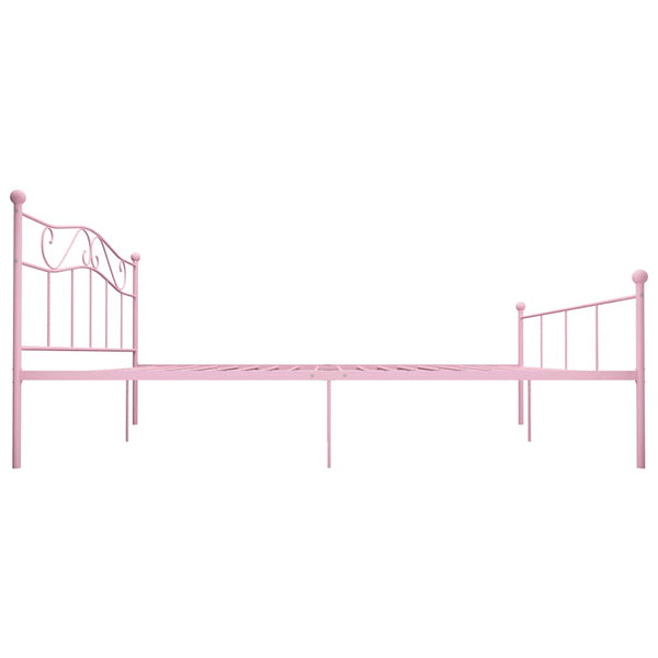 Sängynrunko pinkki metalli 180x200 cm