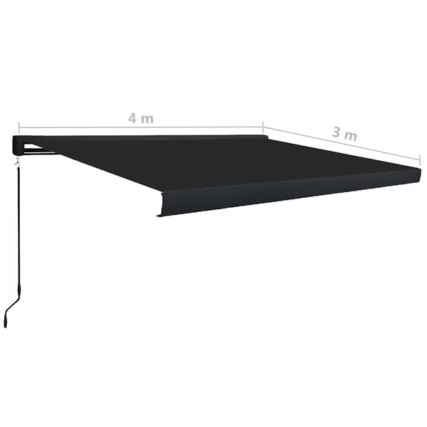 Manuaalinen kasettimarkiisi 400x300 cm antrasiitti