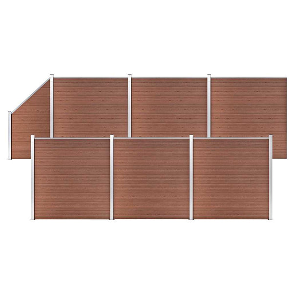 Aitasarja 6 paneelia + 1 vinopaneeli WPC 1138x186 cm ruskea