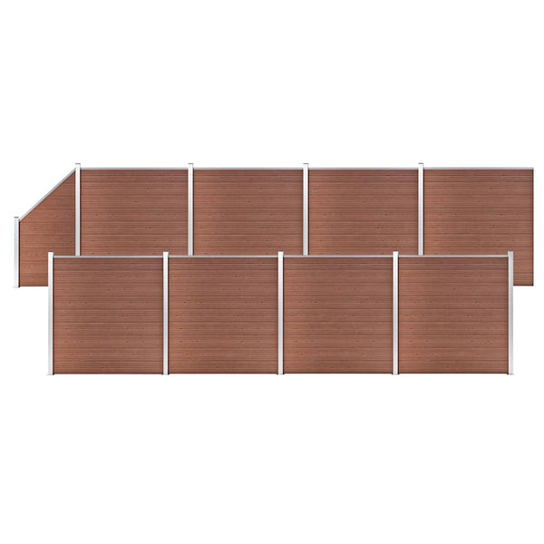 WPC-aitasarja 8 neliöpaneelia + 1 vinopaneeli 1484x186cm ruskea
