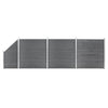 Aitasarja 3 paneelia + 1 vinopaneeli WPC 619x186 cm harmaa