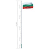 Bulgarian lippu ja tanko alumiini 6,2 m