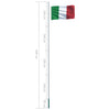 Italian lippu ja tanko alumiini 6,2 m