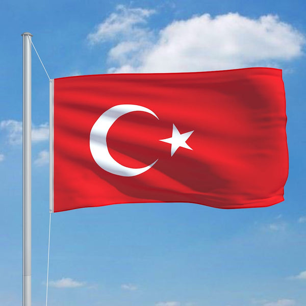 Turkin lippu ja tanko alumiini 6,2 m