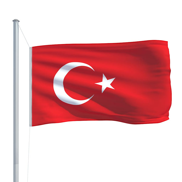 Turkin lippu ja tanko alumiini 6,2 m
