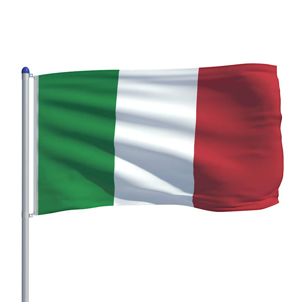 Italian lippu ja tanko alumiini 6 m