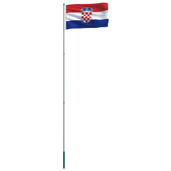 Kroatian lippu ja tanko alumiini 6 m