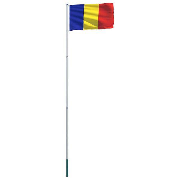 Romanian lippu ja tanko alumiini 6 m