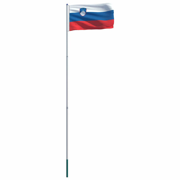 Slovenian lippu ja tanko alumiini 6 m