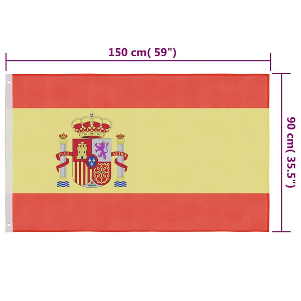 Espanjan lippu ja tanko alumiini 6 m