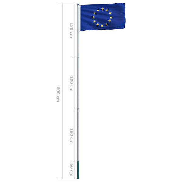 Euroopan lippu ja tanko alumiini 6 m