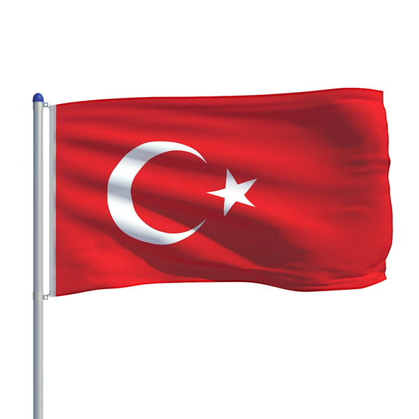 Turkin lippu ja tanko alumiini 6 m