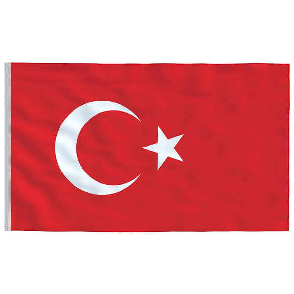 Turkin lippu ja tanko alumiini 6 m