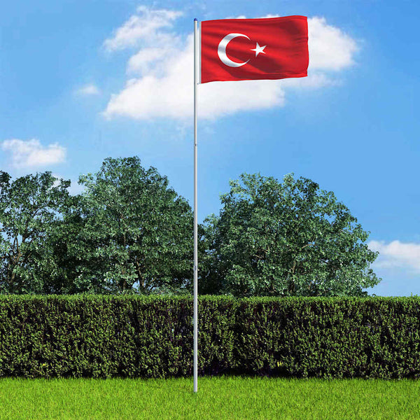 Turkin lippu ja tanko alumiini 6 m